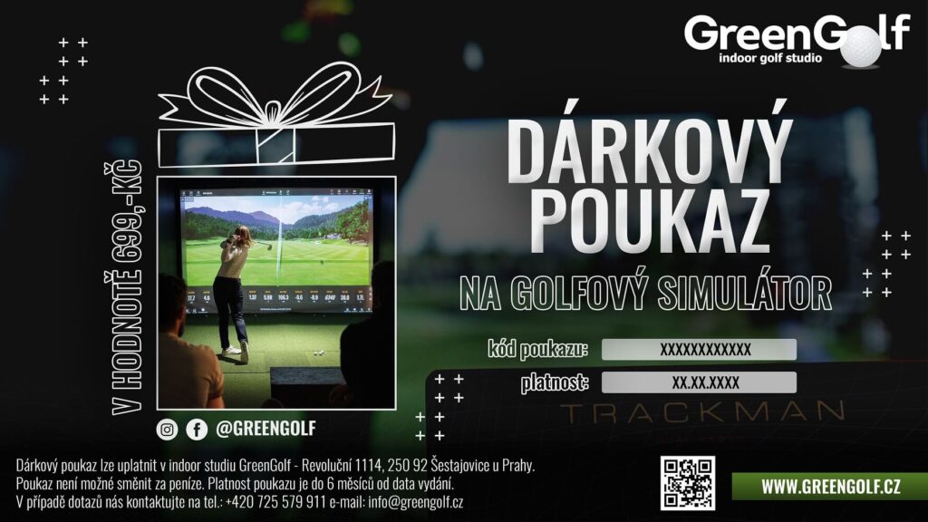 Dárkový poukaz na 1h hry na simulátoru TrackMan - GreenGolf
